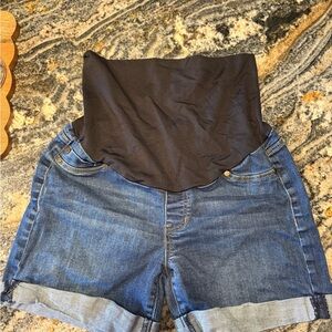 Liverpool High Waist Black and Blue Women's Shorts